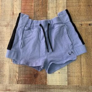 TLF womens sweat shorts in blue and black -XS